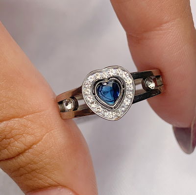 Anillo corazón: azul