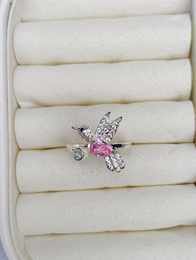 Anillo colibrí - rosa