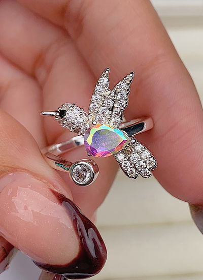 Anillo colibrí - tornasol 