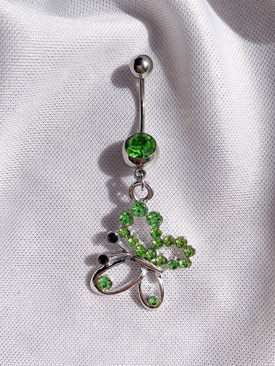 Piercing ombligo mariposa verde