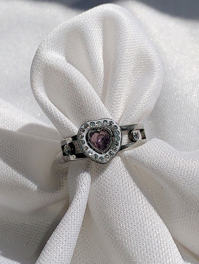 Anillo corazón: rosa