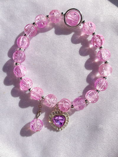 Pulsera heart: violeta