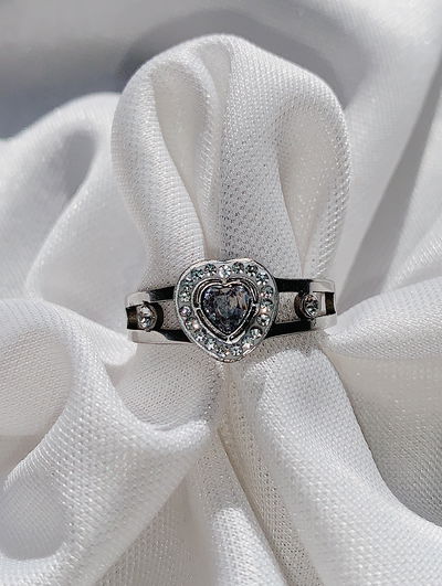 Anillo corazón: blanco