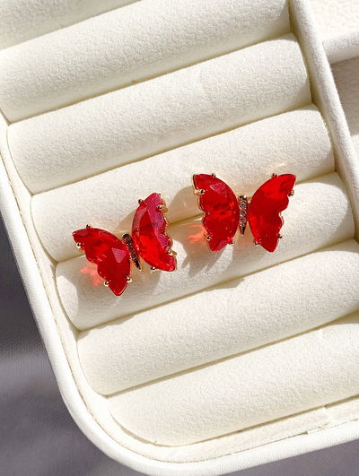 Aros mariposa: rojo