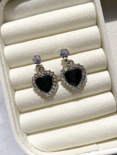 Aros corazón: black