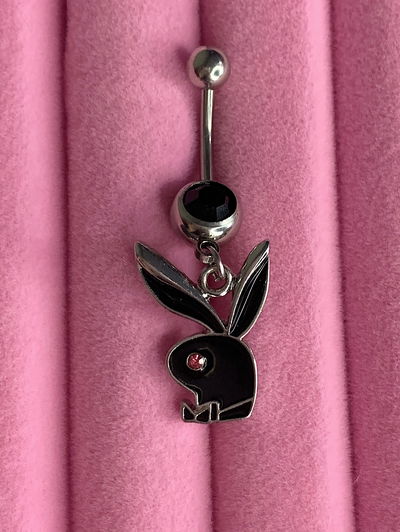 Piercing ombligo playboy - negro