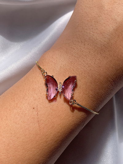 Pulsera mariposa: violeta