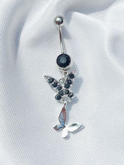 Piercing ombligo butterfly black