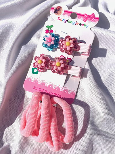 Pack colitas + hebillas: florcita