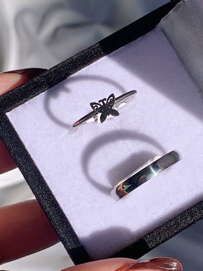 Anillos promesa: butterfly 2 (leer descripción)