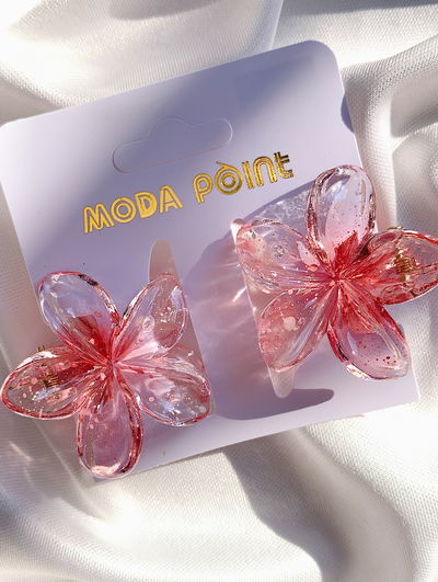 Mini broches flor hawaiana: rojo