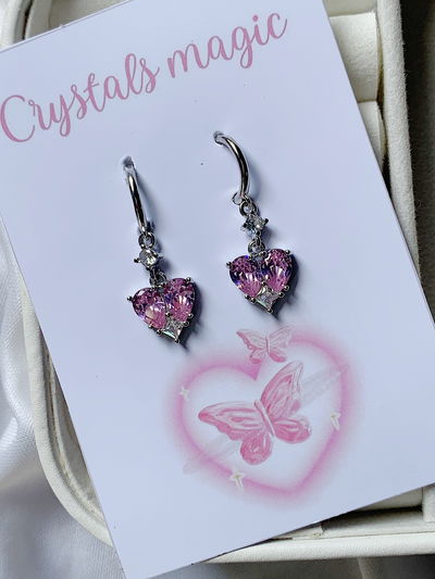 Aros lovely heart: rosa