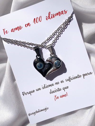 Collar imantado "te amo en 100 idiomas"