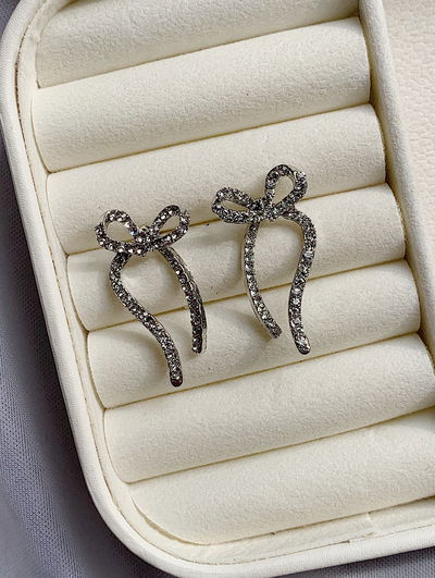 Aros moñito: strass