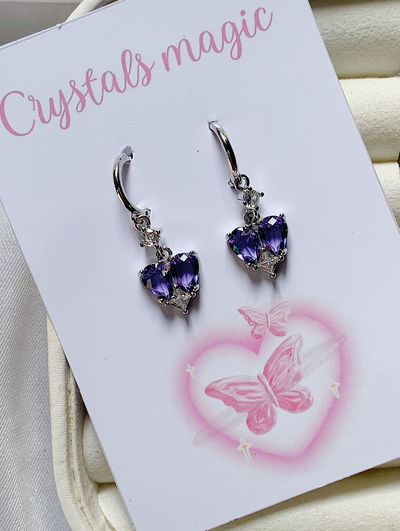 Aros lovely heart: violeta