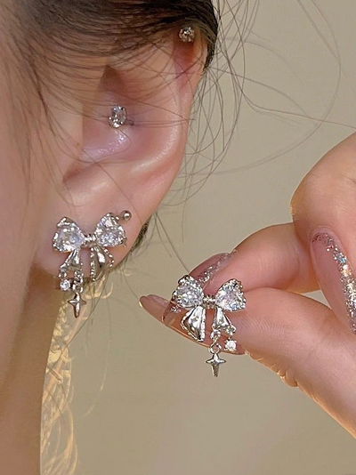 Aros moñito silver