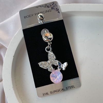 Piercing ombligo: doble mariposa