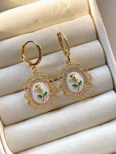 Aros rosa vintage 