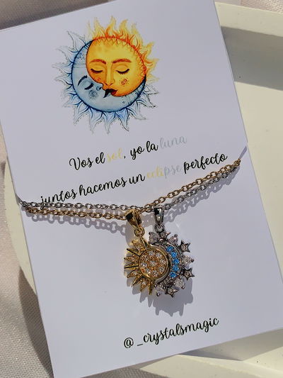 Collar sol y luna imantado 