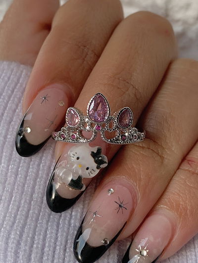 Anillo corona rapunzel silver - rosa