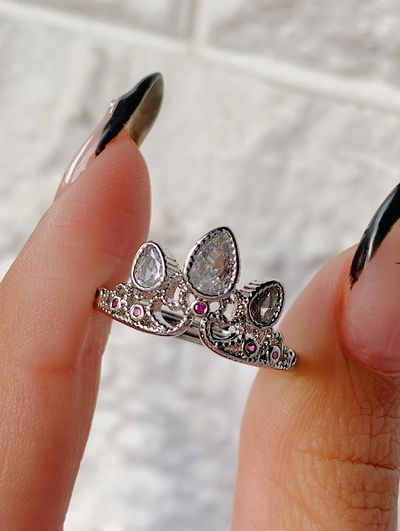 Anillo corona rapunzel silver - blanco