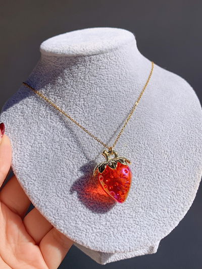 Collar frutilla - rojo