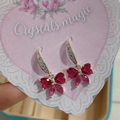 Aros moñito - fucsia 