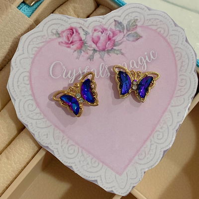 Aros mariposa - violeta tornasol