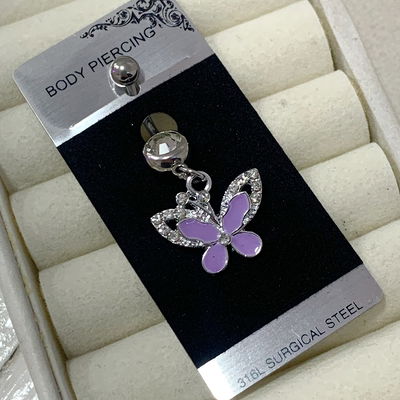 Piercing ombligo: butterfly / violeta
