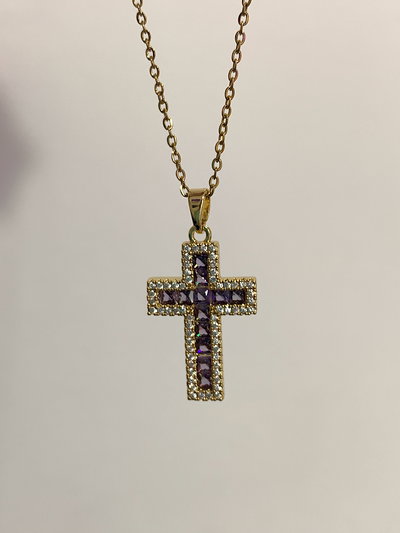 Collar cruz violeta - Golden