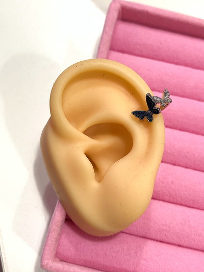 Ear cuff doble mariposa: Silver