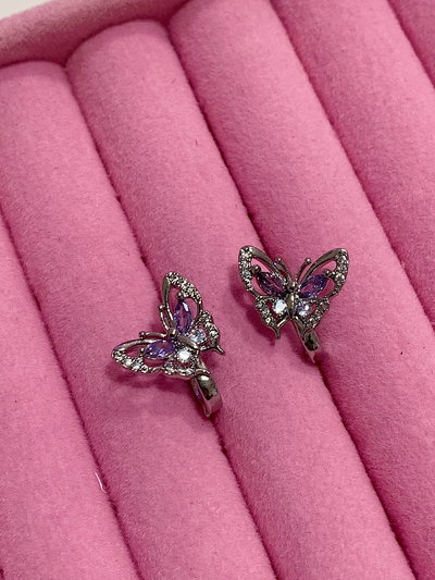 Aros mariposa violeta