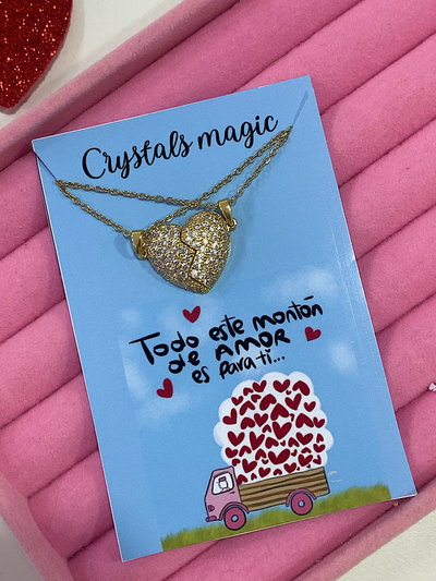 Collar corazón imantado