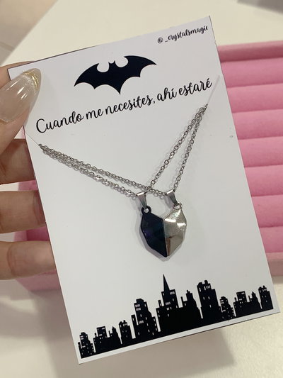 Collar corazón imantado: Batman