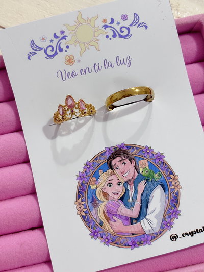 Anillos compartidos: Rapunzel corona dorada