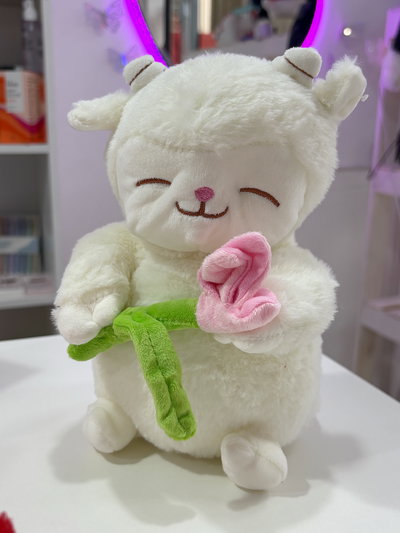 Peluche corderito: tulipán