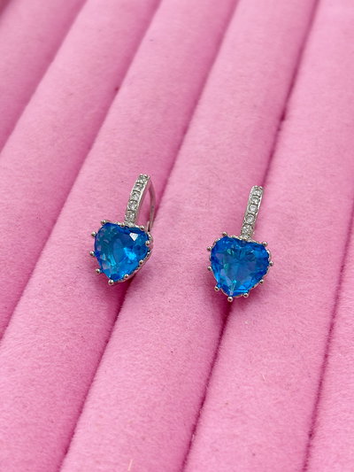 Argollita corazón: celeste