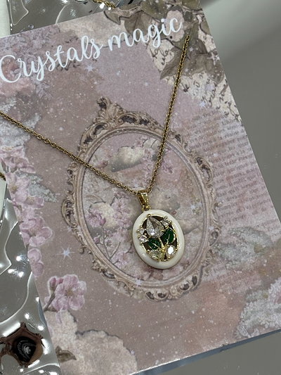 Collar Rose white: vintage