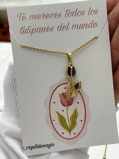 Collar tulipán: Violeta Golden   