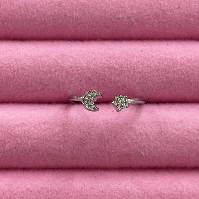 Anillo PROMO: mini lunita plateada