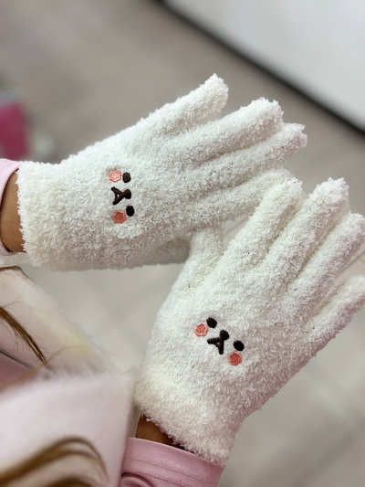 Guantes corderito: blanco