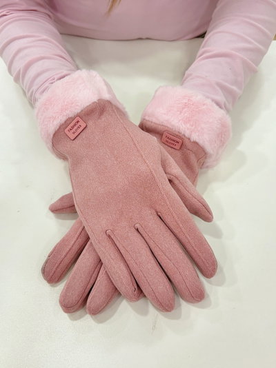 Guantes Princess: símil piel (rosa)