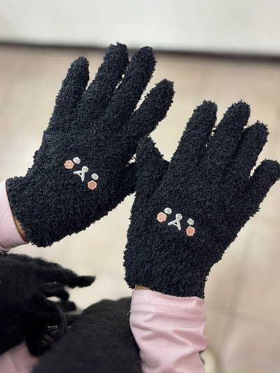 Guantes corderito:negro 