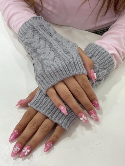 Guantes de lana sin dedo: gris