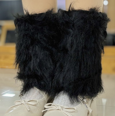 Polainas de peluche: negro