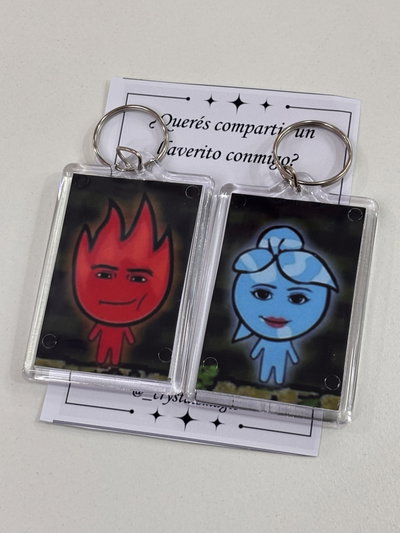 Llaveros fuego y agua   