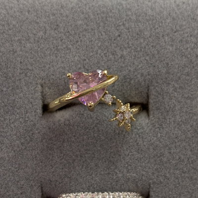 Anillo corazón - regulable (Golden)