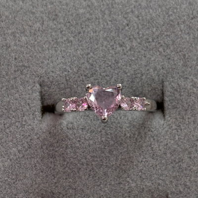Anillo corazón - regulable (Silver )