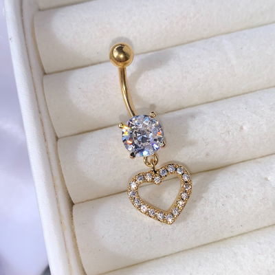 Piercing ombligo corazón colgante