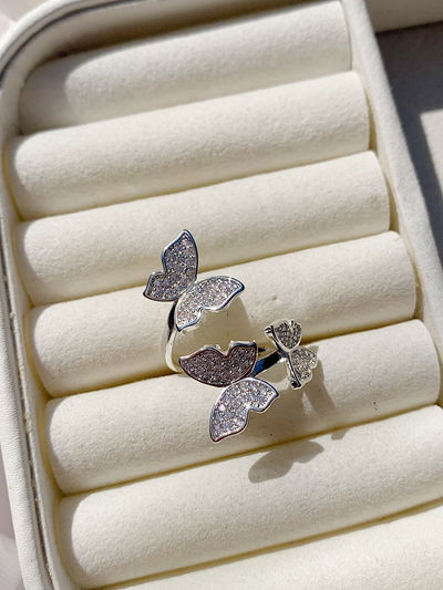 Anillo triple mariposa - regulable